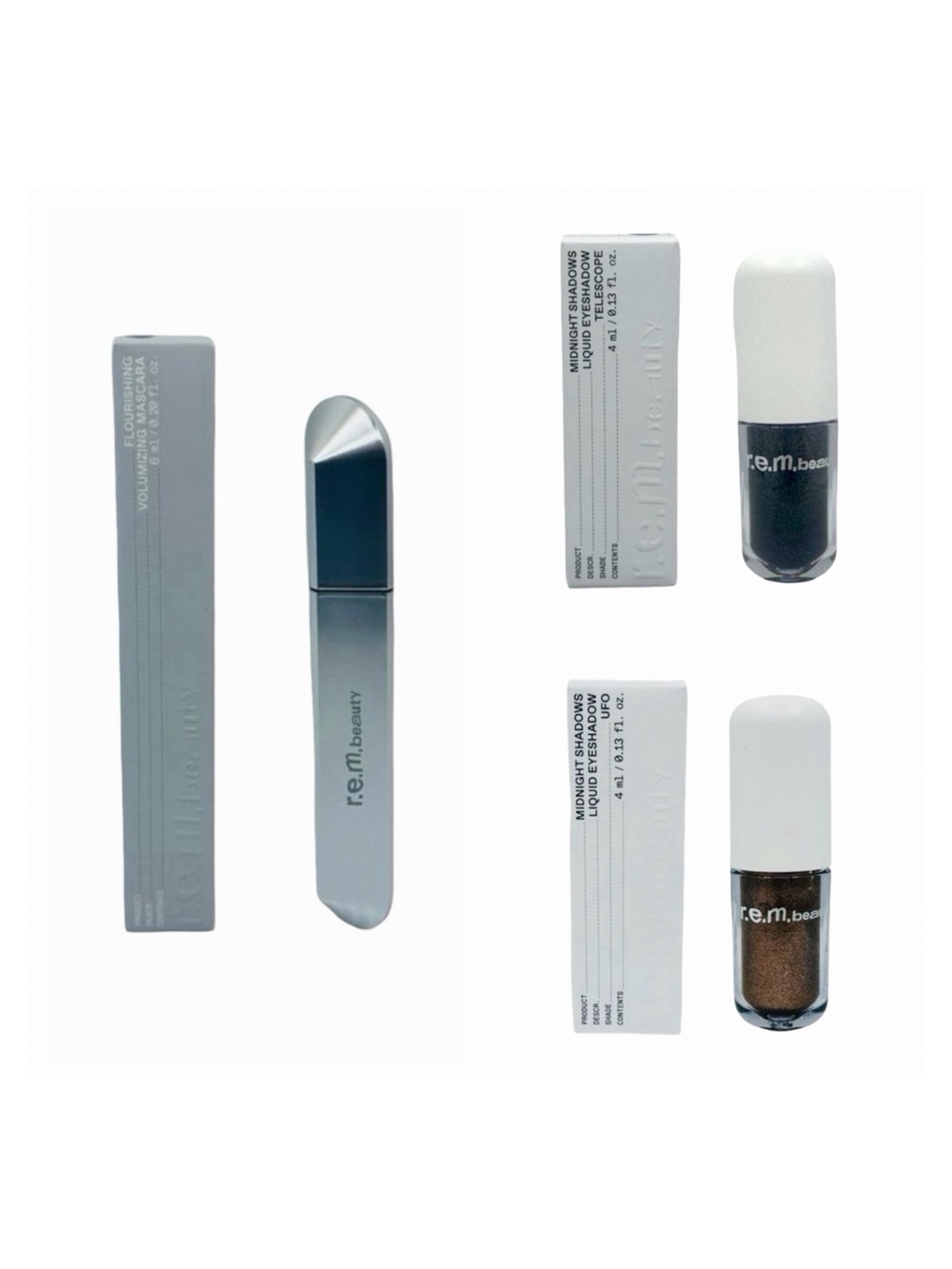 r.e.m. beauty Midnight Shadows Liquid Eyeshadow / Flourishing Mascara Trio